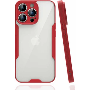 Kzy Apple iPhone 14 Pro Max ile Uyumlu Kılıf Kamera Korumalı Colorful Silikon Kapak - Kırmızı