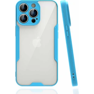Kzy Apple iPhone 14 Pro Max ile Uyumlu Kılıf Kamera Korumalı Colorful Silikon Kapak - Mavi
