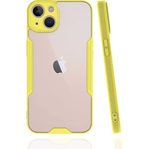 Apple iPhone 14 ile Uyumlu Kılıf Kamera Korumalı Colorful Silikon Kapak - Sarı