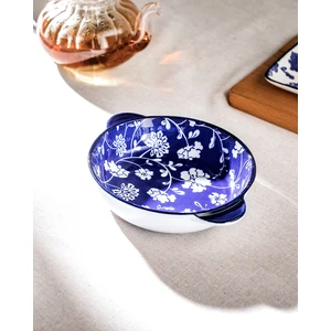 Madame Coco Rêve Bleu Rennes New Bone China Yuvarlak Kulplu Tabak