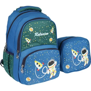 Lacivert Astronot Ilkokul Çantası Beslenme Çantalı 1340-5