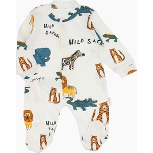 Safari Baskılı Patikli Bebek Tulumu