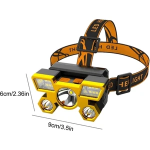 Ultra Süper Güçlü Kafa Feneri Avcı Feneri Balıkçı Kamp El Feneri LED Şarjlı Cree 5 LED 120W