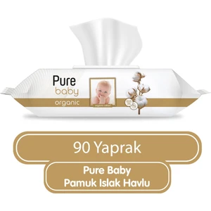 Pure Baby Organik Pamuklu Islak Havlu 90 Yaprak