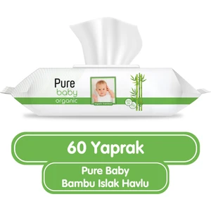 Pure Baby Organik Bambu Özlü Islak Havlu 60 Yaprak