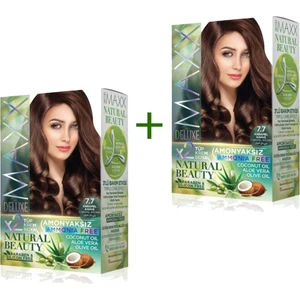 2 Paket Natural Beauty Amonyaksız Saç Boyası 7.7 Karamel Kahve