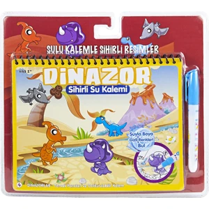 Magic Water Painting Dinazorlar Alemi Özel Sulu Kalem ile Sihirli Boyama Kitabı
