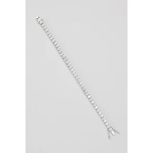 So CHIC Beyaz Taşlı 18 Ayar Beyaz Altın Kaplama Gümüş Su Yolu Bileklik