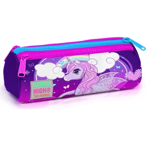 Coral High Kids Mor Pembe Unicorn Desenli Üç Bölmeli Kalem Çantası