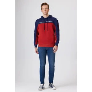 Lee Cooper Jaden Erkek Kapüşonlu Sweatshirt Bordo