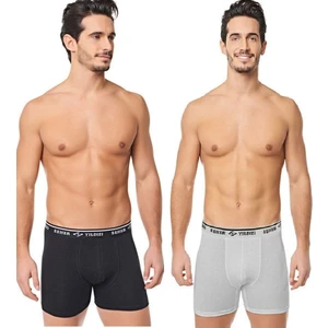 Seher Yıldız 6'lı Paket Erkek Likralı Elastan Boxer Külot (3 Siyah - 3 Gri)