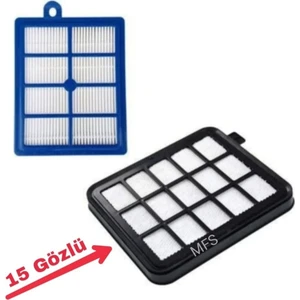 Grundig Uyumlu Vcc 7870 Hepa Filtre Seti ( DİKKAT! SİYAH ÖN FİLTRE 15 BÖLMELİ )
