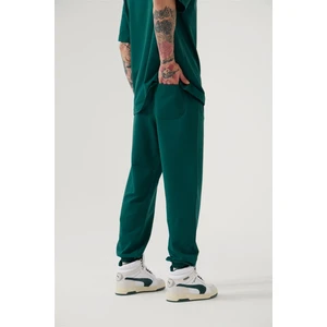 Relaxed Basıc Paça Lastikli Jogger Eşofman Petrol Yeşil