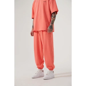 Oversıze Basıc Paça Lasiktli Jogger Eşofman Pembe