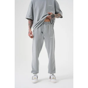 Relaxed Yıkamalı Luxury Basıc Jogger Eşofman Gri