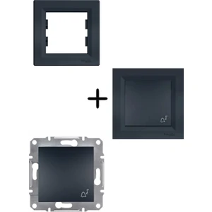 Schneider Electric Schneider Asfora Plus Antrasit Zil İşaretli Yaylı Liht Anahtar Çerçeveli - EPH0800171