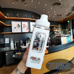 700ML Kawaii Ayı Su Şişesi Kızlar Için Samanlı Kızlar Sevimli Okul Içme Şişesi Çocuklar Plastik Suyu Çay Bardakları Bpa Bedava Kupa (Yurt Dışından)