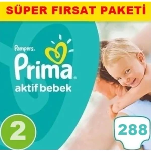 Bebek Bezi 2 Beden Aktif Bebek Fırsat Paketi (4*72) 288 Adet