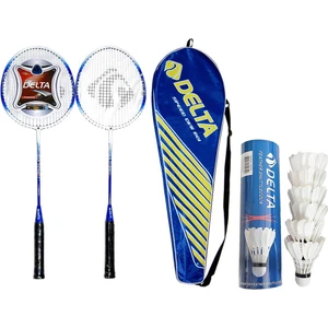 2 Adet Deluxe Tek Parça Badminton Raketi + Çanta + 6 Adet Kaz Tüyü Deluxe Badminton Topu Seti