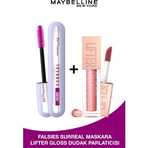 Maybelline New York Falsies Surreal Maskara + Lifter Gloss Nemlendirici Dudak Parlatıcısı - 003 Moon Set