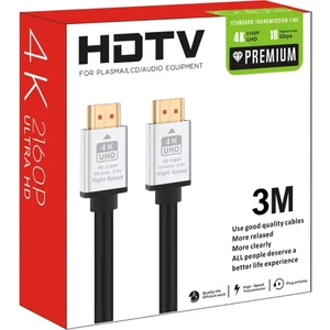 Coverzone HDMI Kablo 3 Metre 4K Hdtv 2160P 18GBPS Premium Altın Kaplama Uç Yüksek Hızlı Aktarım Plasma LCD Pc Ses Ekipmanları (3 Metre)