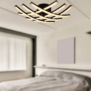 Brian Mat Siyah Boyalı 3000K 36 Watt Plafonyer Salon Oturma Odası Ledli Avize