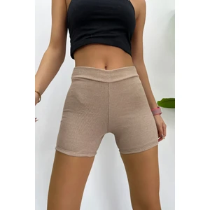 Kadın Fitilli Kaşkorse Mini Biker Şort Tayt