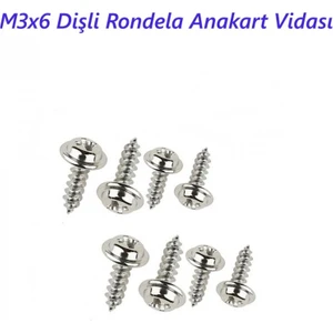 OEM Dişli Rondela Anakart Vidası  M3X6 (10 Adet)