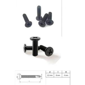 OEM Notebook Kasa Montaj Vidası 2,5X8X4 (10 Adet)