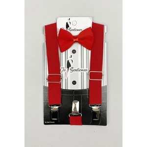 Jr. Gentleman Bebek Pantolon Askısı ve Papyon 2Li Set Kırmızı