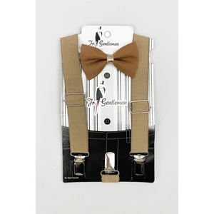 Jr. Gentleman Bebek Pantolon Askısı ve Papyon 2Li Set Kahve