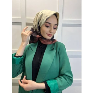 Eflatun Scarf Dijital Baskı Renkli Rayon Eşarp 00749