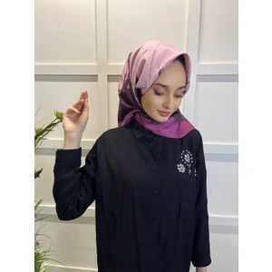 Eflatun Scarf Dijital Baskı Renkli Rayon Eşarp 00749