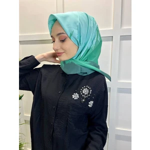 Eflatun Scarf Dijital Baskı Renkli Rayon Eşarp 00749