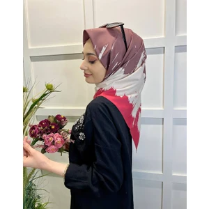 Eflatun Scarf Dijital Baskı Renkli Rayon Eşarp 00749