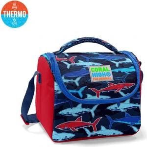 Coral High Kids Lacivert Kırmızı Köpek Balığı Desenli Thermo Beslenme Çantası 11718