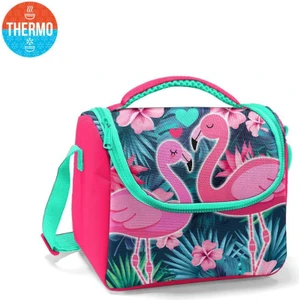 Coral High Kids Neon Mercan Su Yeşili Flamingo Desenli Beslenme Çantası 11834