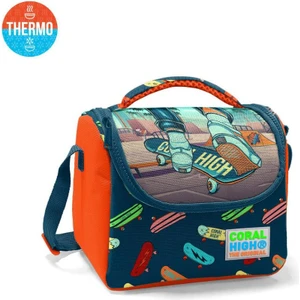 Coral High Kids Çivit Neon Turuncu Kaykay Desenli Thermo Beslenme Çantası 11723