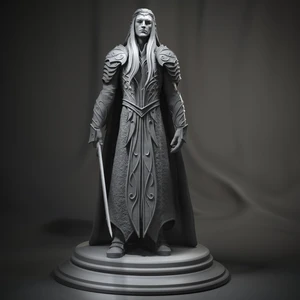 Kral Thranduil Elf Kralı Hobbit Yüzüklerin Efendisi Lotr 25 cm Gümüş Renk (Dev Boy)