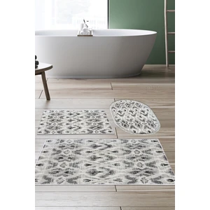 Kaymaz Taban Djt 3'lü Banyo Paspas Takımı Trend Karışık Iskandinav F5136 Gri