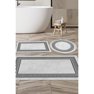 Kaymaz Taban Djt 3'lü Banyo Paspas Takımı Trend Karışık Modern 626M Antrasit