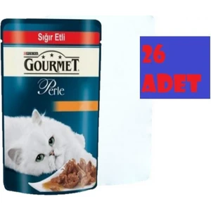 Gourmet Perle Izgara Sigir Etli Yetiskin Kedi Konservesi 85GR(26 Adet)