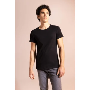 Slim Fit Bisiklet Yaka Basic Kısa Kollu %100 Pamuk Tişört M4789AZ23SM