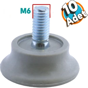 Bingo Rotil Ayak M6 Civatalı mm Gri Profil Yükseltme Ayağı 2.5 cm (10 Adet)