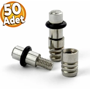 Raf Pimi Vidalı Contalı Cam Ahşap Metal Tutucu Çivisi Mobilya Dolap Pimi Metal (50 Adet)