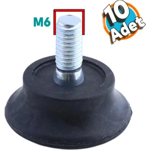 Bingo Rotil Ayak M6 Civatalı 6 mm Siyah Profil Yükseltme Ayağı 2.5 cm (10 Adet)