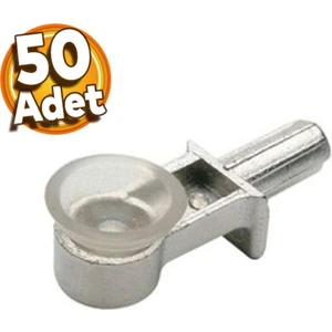 Raf Pimi Vantuzlu Cam Ahşap Metal Raf Tutucu Çivisi Mobilya Dolap Pimi (50 Adet)