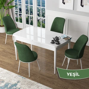 Concept Zen Serisi Açılabilir Beyaz Mdf 80X132 Mutfak Masa Takımı 4 Adet Sandalye