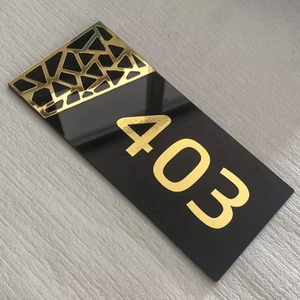 Siyah & Gold Pattern Seri Kapı Numarası