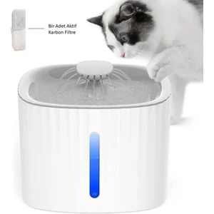 Kedi Köpek Su Pınarı Otomatik Kedi Su Şelalesi, LED Işıklı Kedi Su Sebili, Ultra Sessiz 3 Litre